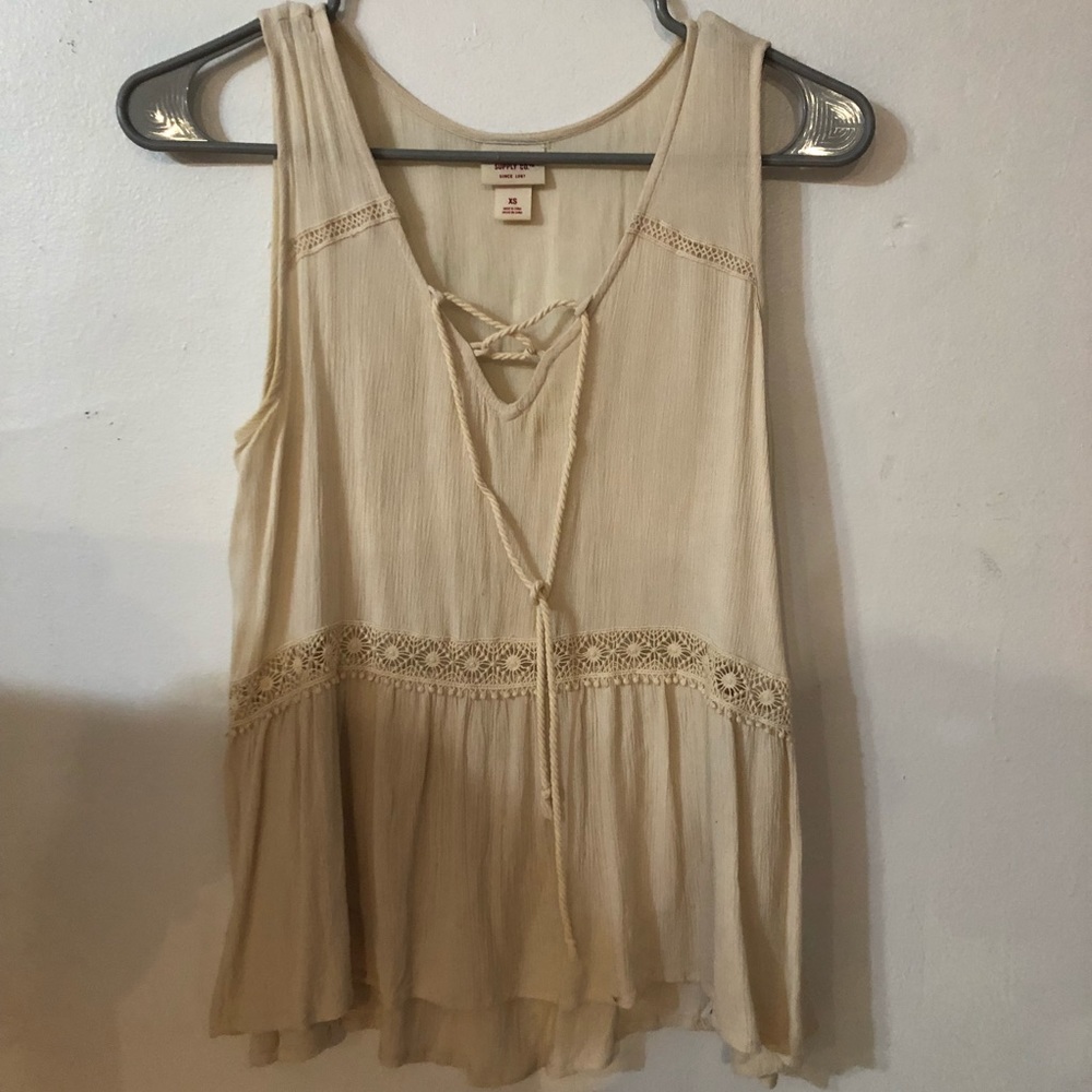 Boho Lace Up Top